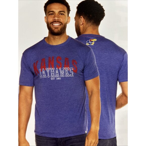 Kansas KU Jayhawks Blue Colosseum Soft Dorm Workout Shirt Men's L - Picture 1 of 9